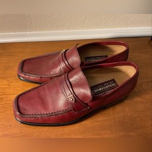 Valleverde Mens Burgundy Leather Moc Toe Slip-On Comfort Loafer Shoes Size 42